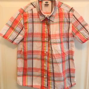 Old Navy plaid top size 6/7 boys